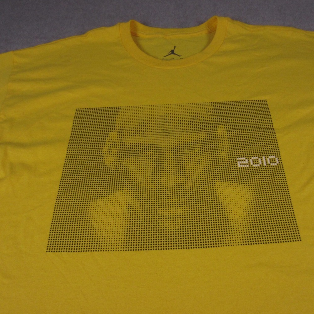 2010 Nike Air Jordan 25th Anniversary T Shirt Mens XL Yellow Jumpman Dallas READ - Picture 4 of 16